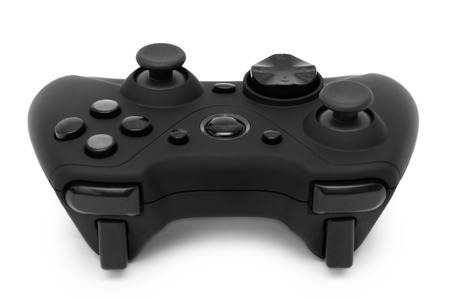 wireless computer gamepad. Isolated on white backgroundの写真素材