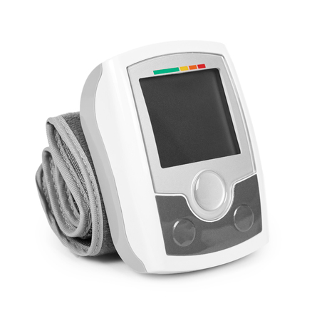blood pressure measurement equipment tensiometer isolated on white background.の写真素材