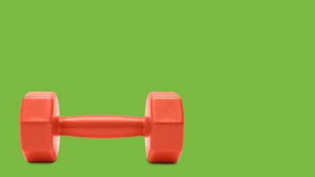 dumbbells for sports and fitness. On color background.の写真素材