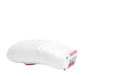 Modern white epilator Isolated on white backgroundの写真素材