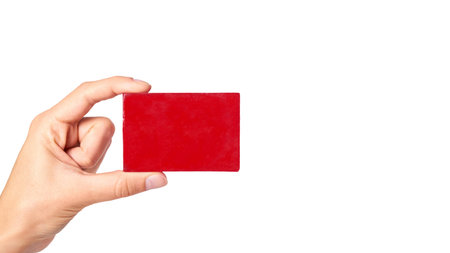 natural soap bar in hand isolated on white background. copy space, template.