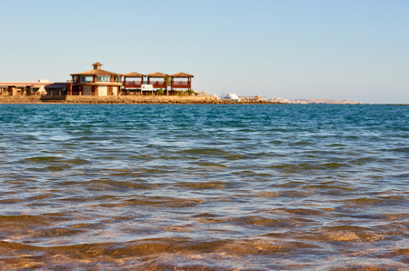 Beautiful Sea or Ocean And Blue Sky Background.の写真素材