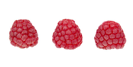 Organic fresh raspberry isolated on a white background