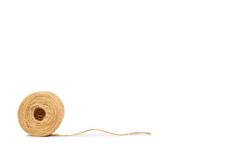 Coil twine isolated on white background, copy space template.