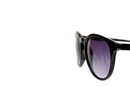 Stylish plastic sunglasses isolated on white background, copy space template.の写真素材