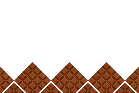Chocolate pieces pattern background, flat lay with copy space.の写真素材