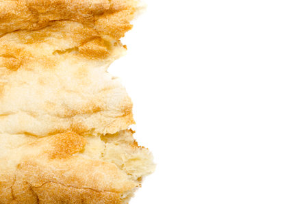 Golden Pitta bread, eastern food culture, indian food. Isolated on white background
