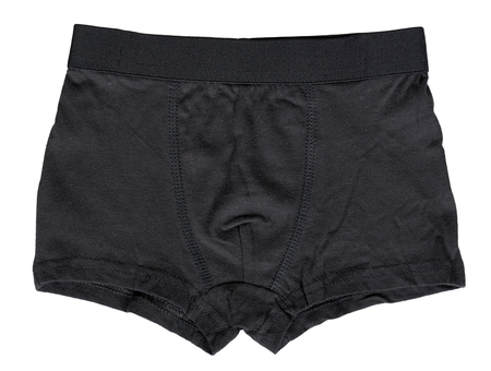 Dark boxer underwear, cotton pants. Isolated on white backgroundの写真素材