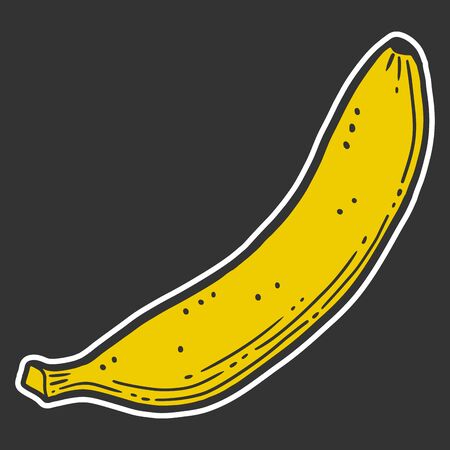 Organic sweet banana. Vector concept in doodle and sketch style. Hand drawn illustration for printing on T-shirts, postcards.のイラスト素材