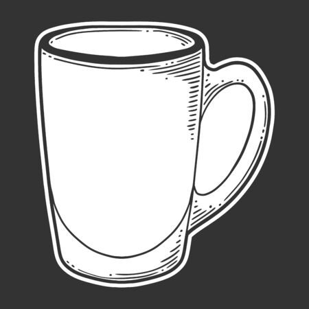 Coffee cups and mugs in doodle sketch style Coffee cups and mugs in doodle sketch style