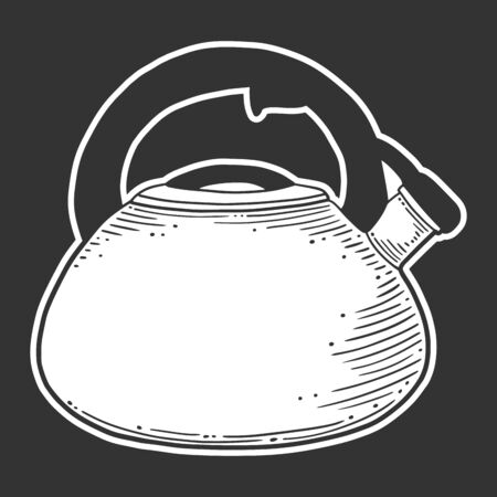 Teapot. Vector concept in doodle and sketch style. Hand drawn illustrationのイラスト素材