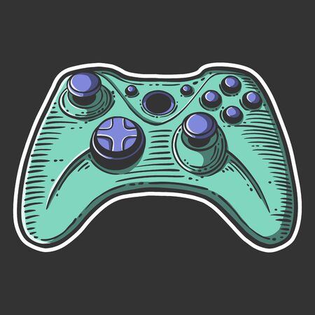 console controller. Vector concept in doodle and sketch style. Hand drawn illustration for printing on T-shirts, postcards.のイラスト素材