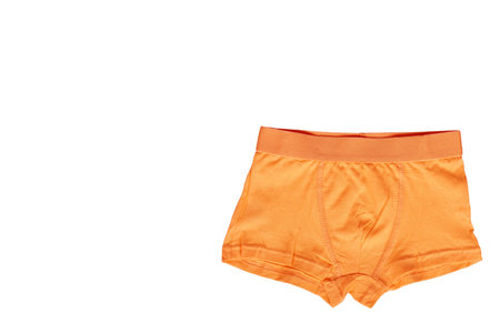 Bright boxer underwear, cotton pants. Isolated on white background. Copy space template.の写真素材
