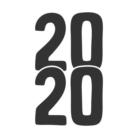 Happy New Year 2020 sign. Calendar cover, brochure design, card, banner template, logo and label....