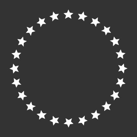 Stars in circle shape icon. Template for award, price, reward. Vector image. Isolated on black background.のイラスト素材