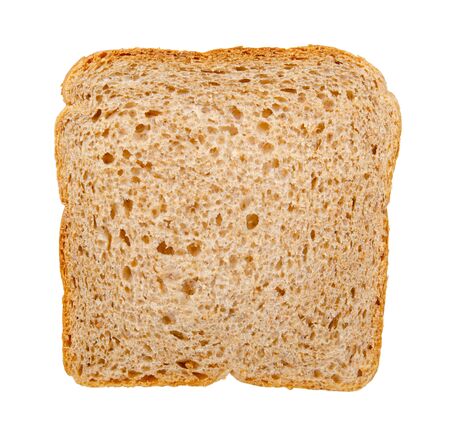 Whole wheat bread, healthy food. Isolated on white background.の写真素材