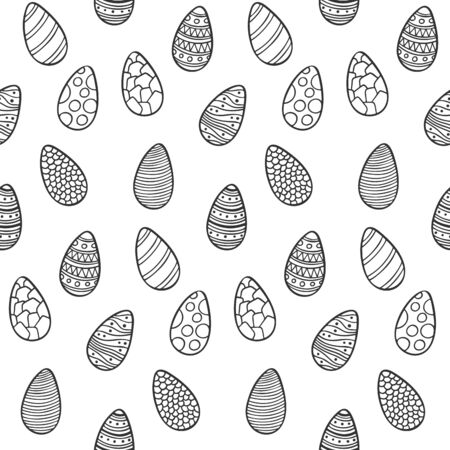 Easter eggs vector, isolated on white background. Seamless pattern image.のイラスト素材