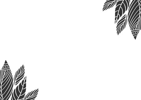 Nature leafs in corners, isolated on white background. Vector image, copy space.のイラスト素材