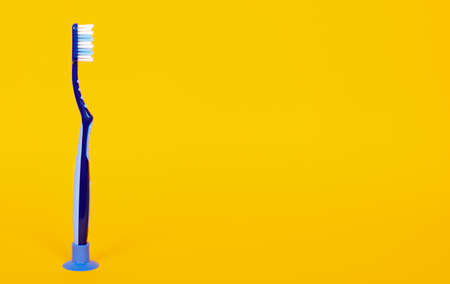 Blue toothbrush, dental hygiene instrument.の写真素材