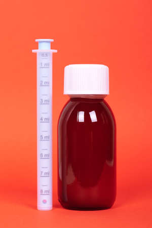 Baby antipyretic in glass bottle.の写真素材