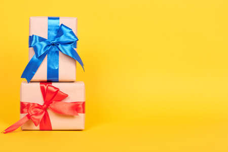 Gift box with ribbon, surprise and present.の写真素材