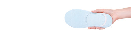 Blue cotton socks, foot clothes.