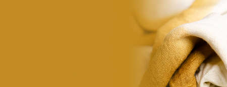 Yellow textile and texture background.の写真素材