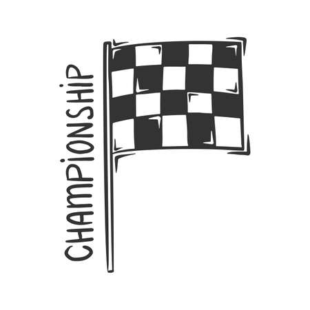 Hand drawn vector of championship race flag.のイラスト素材