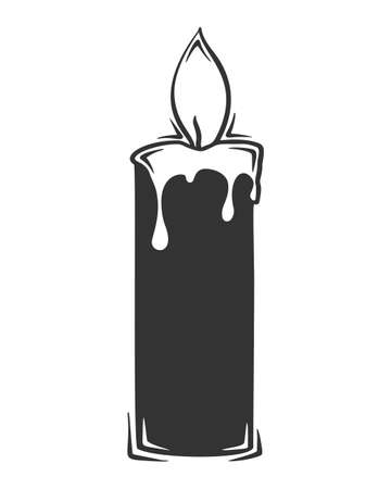 Hand drawn vector of candle with fire.のイラスト素材