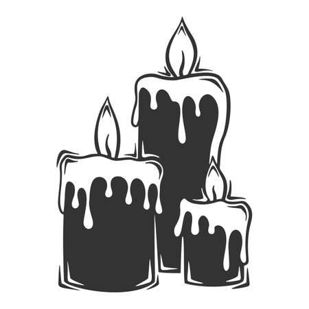 Hand drawn vector of candle with fire.のイラスト素材