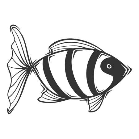 Hand drawn vector of exotic fish.のイラスト素材