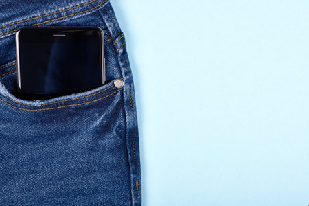 Close up denim texture, cotton pattern photo.の写真素材