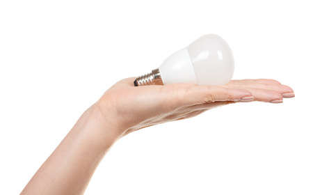 White LED bulb isolated on white.の写真素材