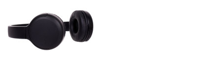 Wireless black headphones. High quality photo