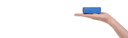 Blue cardboard box. High quality photoの写真素材