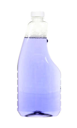 Purple detergent for cleaning isolated on whiteの写真素材