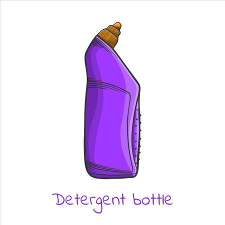 Detergent bottle in cartoon style, vector image.のイラスト素材
