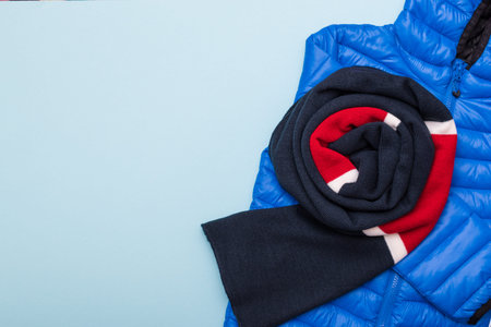 Childrens blue jacket, winter warm clothes