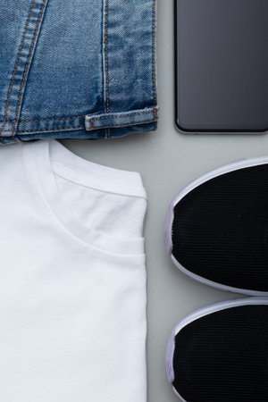 Woman cotton clothes flat lay image