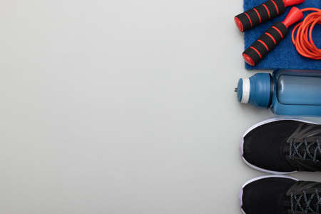 Composition of sports equipment. Healthy lifestyle concept.の写真素材