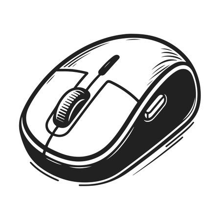 Computer mouse isolated on white background. Vector illustrationのイラスト素材