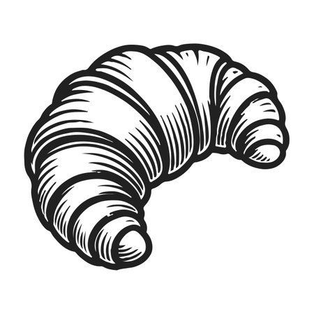Baking croissant on white background. Vector illustrationのイラスト素材