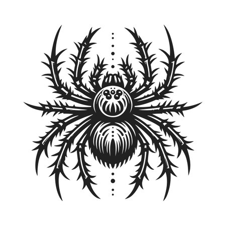 Venomous spider on white background. Vector illustrationのイラスト素材