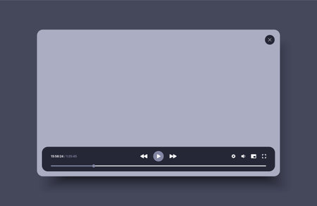 Web video player, media app, ui screen. Vector illustrationのイラスト素材