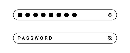 A password input field with options to show or hide the entered charactersのイラスト素材