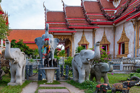 Temple dedicated to elephants in Phuket, Thailandの写真素材