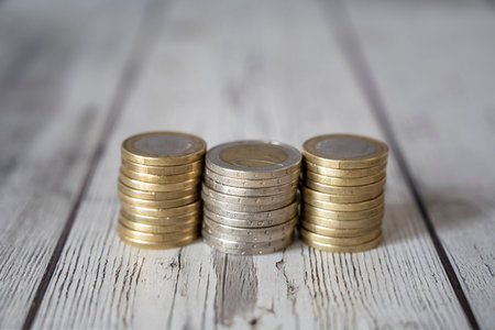 three columns of euros of one and two to spend on sweets