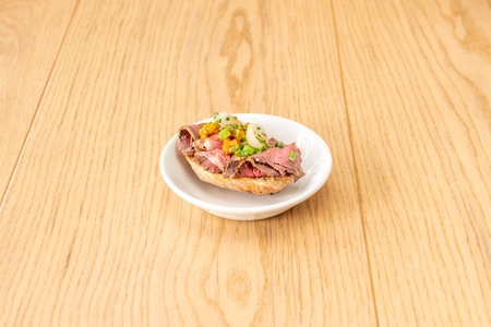 The montadito or simply montadito, is a sandwich made with a very small type of loaf bread that is usually called the same wayの写真素材