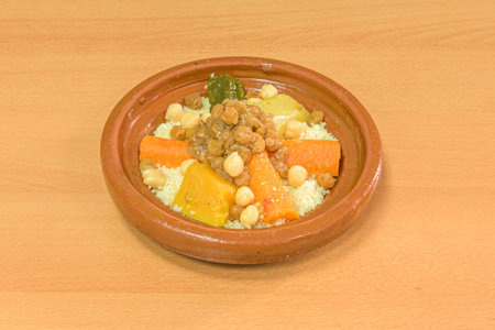 Couscous is a food consisting of durum wheat semolina grains of medium size one millimeter in diameterの写真素材
