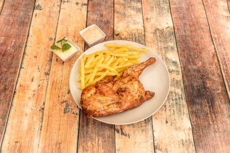 The charcoal grilled chicken recipe is simple compared to others made on the grill, with just a few ingredients and the charcoal will do the restの写真素材